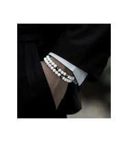 Erkek - 2 Adet Şık Tasarım Beyaz Havlit Doğal Taş Bileklik  Handmade > Cazibe Mıknatısı!