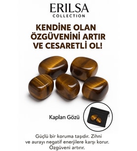 Sertifikalı Cüzdan Boy Kaplan Gözü Taşı Kütle - Cesaret ve Kararlılık Kazandırır