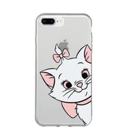 Iphone 7 Plus / 8 Plus Uyumlu Marie Kedicik Desenli Şeffaf Telefon Kılıfı
