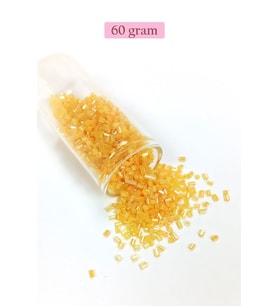 Kesme Cam Boncuk 2mm - 60 Gram - Şeffaf Koyu Sarı - BNC361