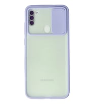 Galaxy A11 Kılıf Palm Buzlu Kamera Sürgülü Silikon - Lila