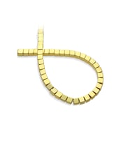Hematit Doğal Taş Altın Sarı Kare Kesim6x6mm  Dizi