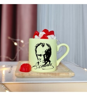 K. Atatürk Tasarımlı Sarı Türk Kahvesi Fincanı