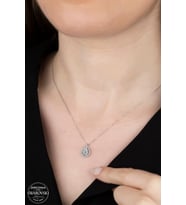 SWAROVSKİ CRYSTAL BAGET  925 AYAR GÜMÜŞ KOLYE