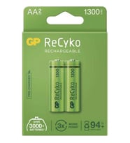 GP Şarjlı Pil Aa Kalem 1300MAH Ni-Mh 2 Adet Gp Recyko (Yeşil)