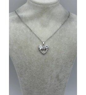Çelik Silver Taşlı Kalp Kolye - 25-ctr406