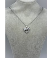 Çelik Silver Taşlı Kalp Kolye - 25-ctr406