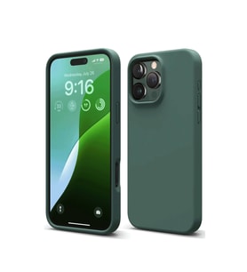 Iphone 16 Kılıf Nano Içi Kadife Silikon - Koyu Yeşil