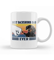 Best Dachshund Dad Ever   Vintage Father Day Köpek Kupa Bardak Porselen
