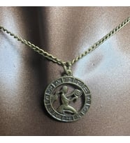 Orora Bronz Renk 22mm Başak Burcu Figürlü Kolye