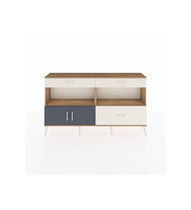 Arges Konsol 2 Raflı 3 Çekmeceli 2 Kapaklı 176x30x99 Çam-Antrasit/Aytaşı