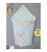 KIŞLIK BEBEK BATTANİYESİ KUNDAĞI KALP DESENLİ İÇ KISMI POLARLI HASTANE ÇIKIŞI YENİDOĞAN ÖRTÜ KND45501