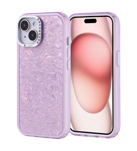 Apple iPhone 15 Uyumlu Kılıf Taşlı Tasarımlı Zore Kapi Kapak (Lila)