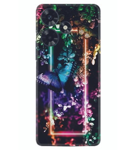 Infınıx Hot 30 Kılıf Silikon Desen Özel Seri Butterfly Neon 1684