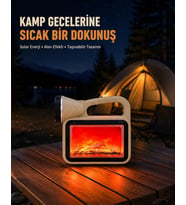 Alev Efektli Solar Lamba COB Işıklı Taşınabilir Bahçe Kamp Aydınlatma