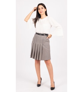 SORALLİNE 785 LACİVERT BAYAN 55 CM BOYUNDA PİLELİ ETEK