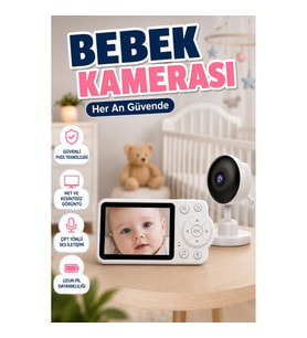 FHSS Güvenli Bebek Monitörü Gece Görüşlü İki Yönlü Ses ve Sıcaklık Sensörlü