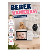 FHSS Güvenli Bebek Monitörü Gece Görüşlü İki Yönlü Ses ve Sıcaklık Sensörlü