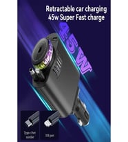 Led Işık Aydınlatmalı 45W Hava Nemlendirici 5'1 Arada Şarj Cihazı Araç İçi Çakmaklık Şarj Aleti