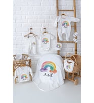 Pia Baby Premium Lüks 10’lu İsim Baskılı Yenidoğan Kız Bebek Hediyesi Set 5016-01 (Krem)