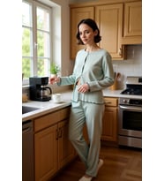 Kadın Pastel Fitilli Pijama Takımı Hırkalı Fonksiyonel Dayanıklı Kaliteli Konforlu Estetik