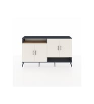 Arges Konsol 6 Raflı 4 Kapaklı 176x30x99 Antrasit-Aytaşı/Çam