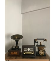 Bluetooth, Usb, Fm Radyo Özellikli Nostaljik Radyo Dekoratif Metal Telefon Dekoratif Metal Gramofon