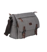 Bagacar Orjinal Kanvas Kumaş Laptop Bölmeli Unisex Çapraz Çanta Gri (Gri)