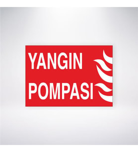 Yangın Pompası 21x28 Arkası Yapışkanlı Levha