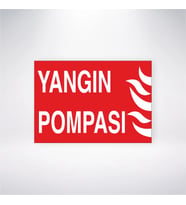 Yangın Pompası 21x28 Arkası Yapışkanlı Levha