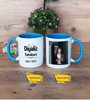 Diyaliz Teknikeri Kupa Bardak Mavi Fotoğraflı Tıp Bayramı Hediyesi