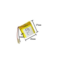 Sertec 582728 3.7V 400 Mah Lityum Polimer Pil 1.5A (Drone Için Uygun Değildir)