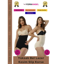 #Korse 2 Beden İncelten Lazer Kesim İz Göstermeyen Kaymaz Toparlayıcı Yüksek Bel Slip Korse 2'li Set