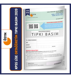 KPSS Ortaöğretim/Lise 2020 ÖSYM Tıpkı Basım Türkiye Geneli Dijital Çözümlü Çıkmı (Beyaz)