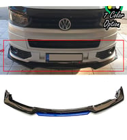 VW Transporter Mavi Renkli Şeritli Dilli Ön Lip 4 Prç Parlak Siyah ABS 2008 - 2020