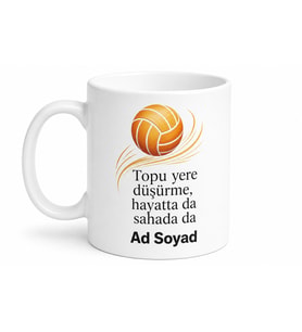 Voleybol Sever İçin Kişiye Özel İsimli Baskılı Kupa Bardak Takım Hediyesi