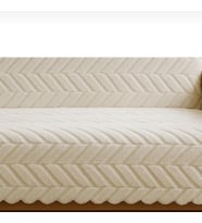 1 Adet Royam Peluş Pamuklu Sünger Tabanlı Kaymaz Koltuk Çekyat Örtüsü 160 x 210 (Ekru)