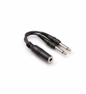 HOSA 1/4\'\' TS (F)  Dual 1/4\'\' TS (M) Y-kablo