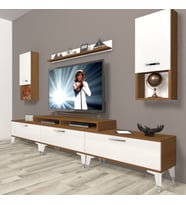 Decoraktiv Ekoflex 270DA Mdf Silver Tv Ünitesi Tv Sehpası - Ceviz Beyaz (Beyaz - Kahverengi)
