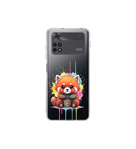 Poco M4 Pro ile Uyumlu Splash Tilki Tasarımlı Şeffaf Silikon Kılıf