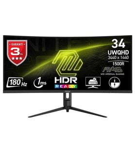 MSI 34 VA MAG 342CQR E2 1MS 180HZ HDMI-DP KAVISLI GAMING MONİTÖR 3440X1440