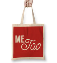 Me Too Caligraphy Text Bez Çanta Uzun Saplı