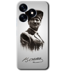 Tecno Spark 10 Pro Kılıf HD Desen Baskılı Kılıf - Mustafa Kemal Atatürk