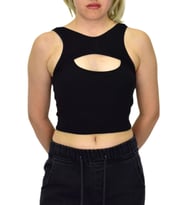 Kadın Pedli Crop 8134 BGL-ST03782 (Siyah)
