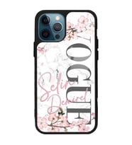 iPhone 13 Pro Uyumlu Mermerli Sakura Vogue Tasarımlı Glossy Telefon Kılıfı