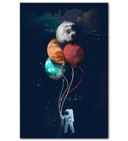 Cakatablo Astronot Balonlar Uzay Görseli MDF Tablo