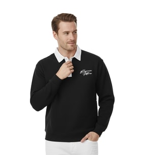 DeepSEA Erkek Lacivert Relax Fit İçi Polarlı Polo Yaka Sweatshirt – Pamuklu Kalın Sweatshirt 2600762
