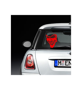 Joker Maske Oto Cam Sticker Kırmızı 30*20 Cm