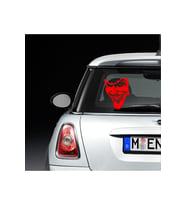 Joker Maske Oto Cam Sticker Kırmızı 30*20 Cm
