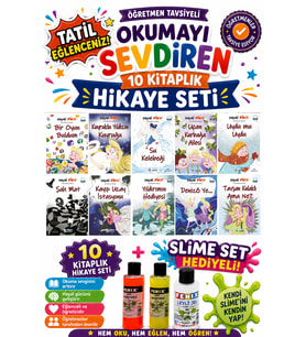 1. Sınıf Öğretmen Tavsiyeli Okumayı Sevdiren 16 Sayfa 10 Kitaplık Hikaye Seti-9 (Slime Set Hediyeli)